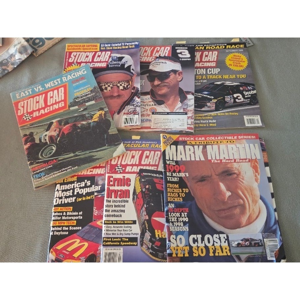 Lot of 7 Stock Car Racing Magazines 1990s NASCAR Dale Earnhardt Mark Martin